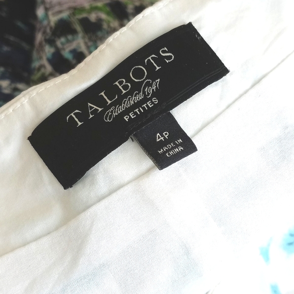 Talbots Women’s Blue White & Green Italian Seascape Motif Midi Pleated Skirt 4/P - Picture 2 of 13